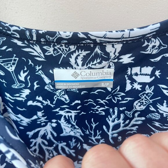 Columbia‎ Womens Blue & White Floral Print Sleeveless Casual Dress Size Small - Picture 4 of 5